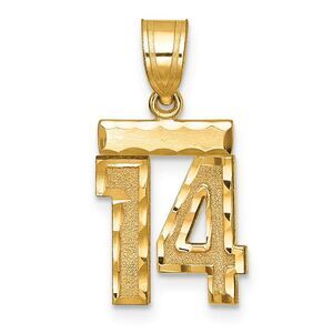 14k Yellow Gold, Varsity Collection, Small D/C Pendant Number 14